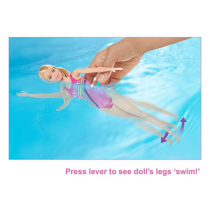 Barbie Dreamhouse Adventures Swim ‘n Dive Doll, 11.5-inch in Swimwear, with  Diving Board and Puppy