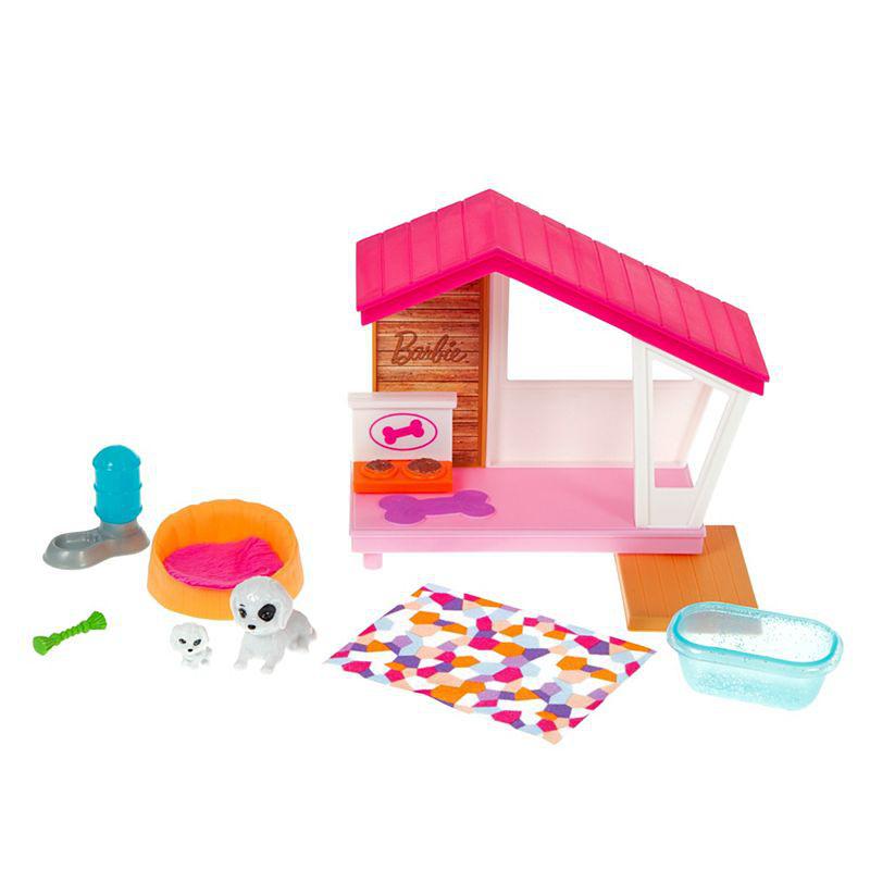 Barbie® Mini Playset with 2 Pet Puppies, Doghouse and Pet