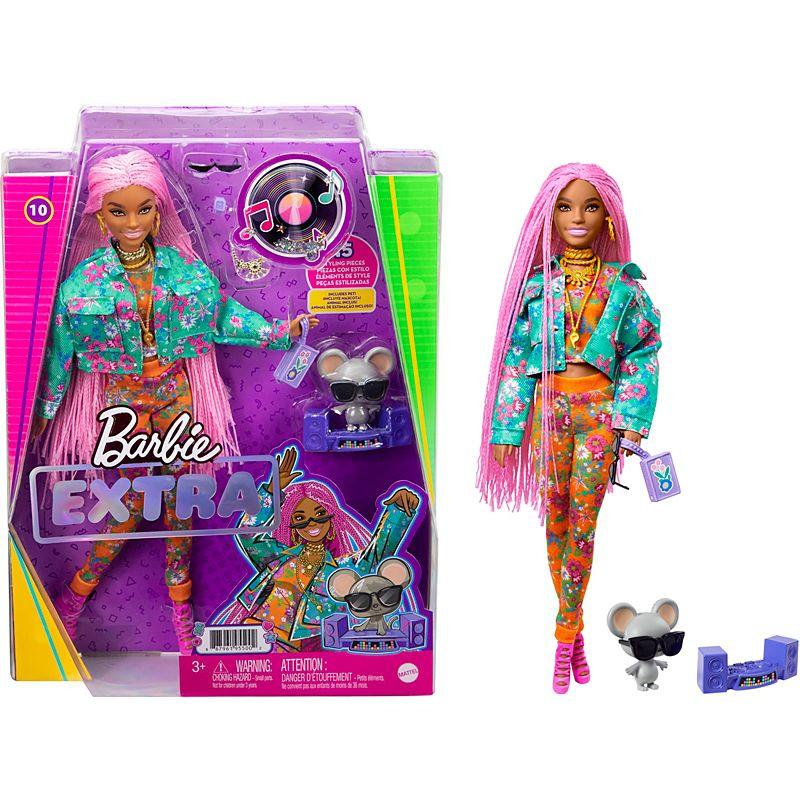 Barbie® Extra Doll #10 in Floral-Print Jacket with DJ Mouse Pet for Kids