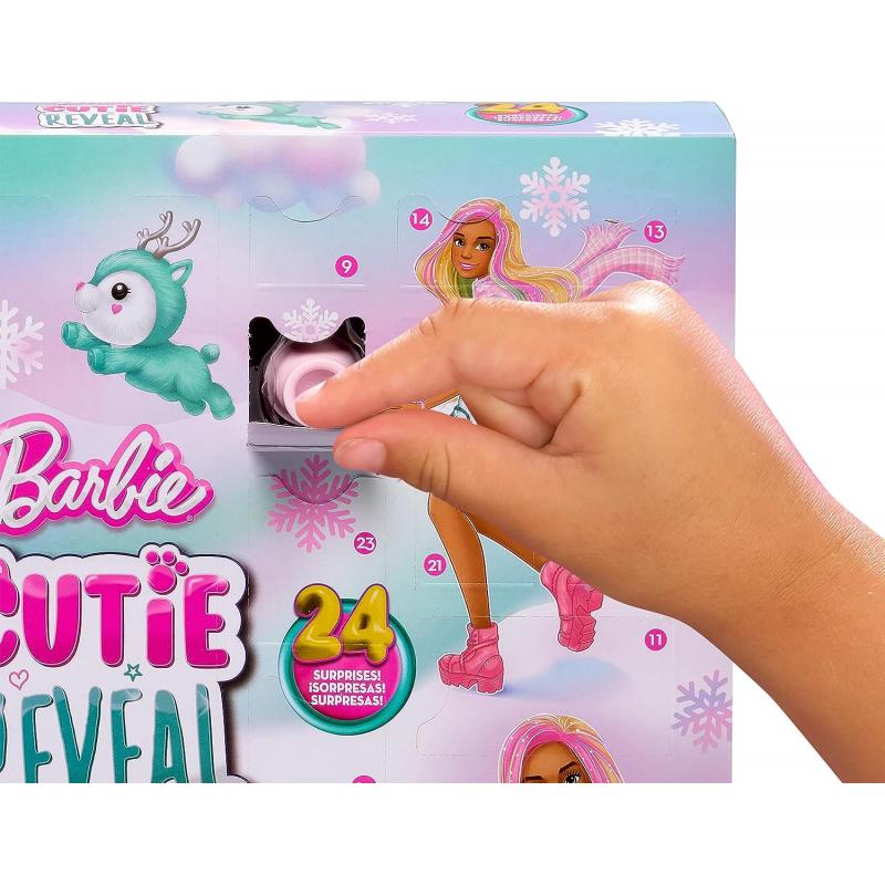 Barbie Cutie Reveal Advent Calendar With Doll & 24 Surprises HJX76