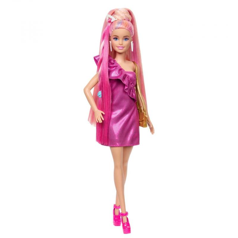 Barbie License Officielle Robe et Perruque Totally Hair Femme