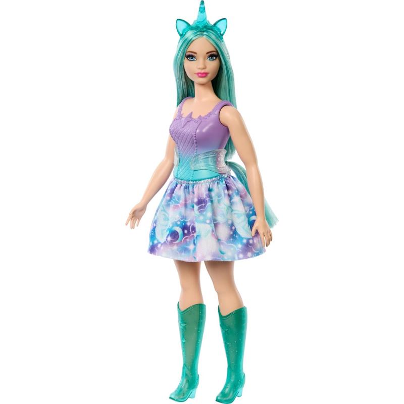 Barbie Unicorn Doll With Fantasy Hair, Ombre Outfits And Unicorn Accessories (Green Hair)