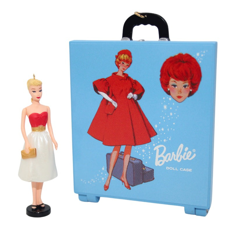 Silken Flame Barbie Ornament and Travel Case - QXM6031 BarbiePedia