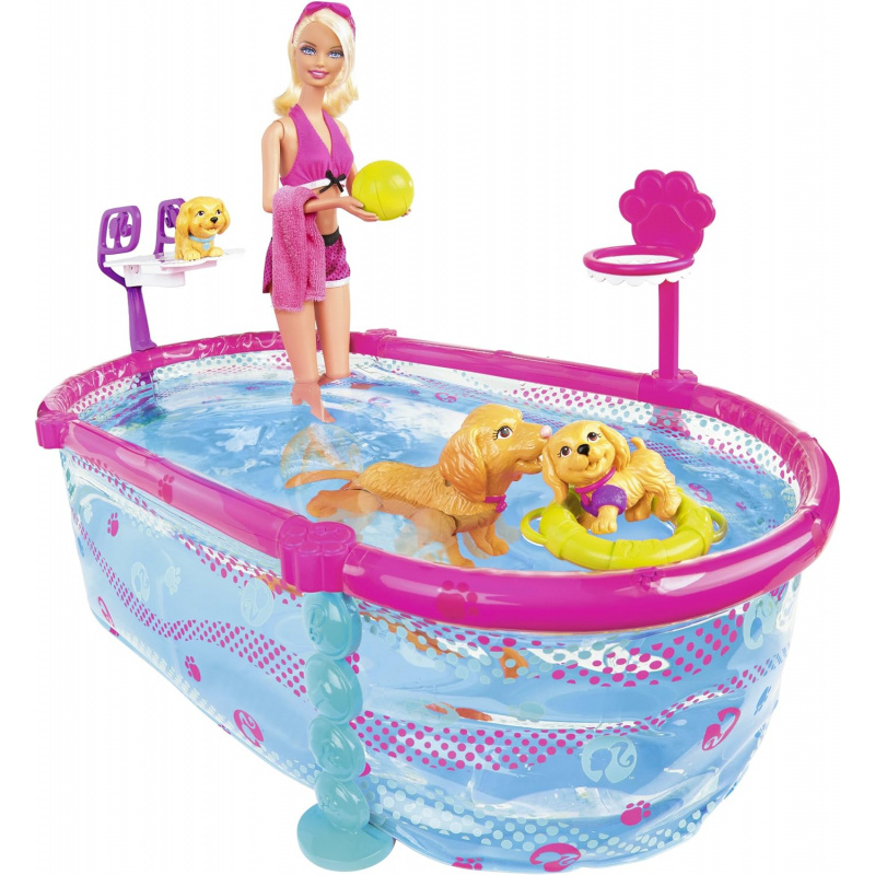 Barbie Pup Pool and Diving Board Set : Toys & Games