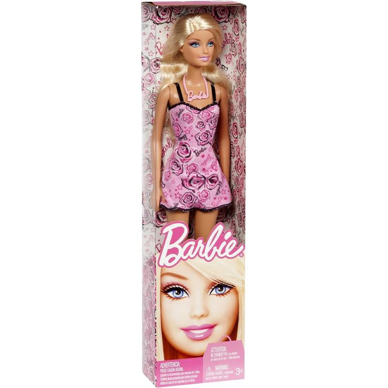 Basic Barbie® Doll doll with pink dress - W3940 BarbiePedia