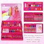 Barbie Paint Briefcase, School Supplies with Colored Crayons and Colored Pencils