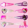 LUV HER Barbie - Barbie Hair Clips for Girls - 8 Pack