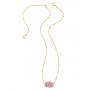 Barbie™ x Kendra Scott Gold Elisa Satellite Reversible necklace in pink iridescent glitter glass