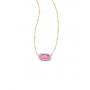 Barbie™ x Kendra Scott Gold Elisa Satellite Reversible necklace in pink iridescent glitter glass