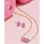 Barbie™ x Kendra Scott Gold Emilie Stud Earrings in Pink Iridescent Glitter Glass