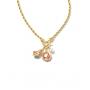 Barbie™ x Kendra Scott Gold Pearl Charm Convertible necklace in pink iridescent glitter glass