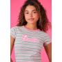 Striped Barbie Baby Tee