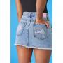 Barbie Graphic Denim Mini Skirt