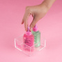 Barbie Desk Organizer in the Shape of a Transparent Plastic Cube 9.7x4.9 Cm