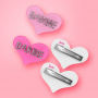 Set Pink Synthetic Heart Shaped Barbie Hair Clips 5.5x4 Cm 2 Pieces