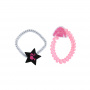 Barbie Hair Bands Set Synthetic Spiral Design Silver, Pink 6.5 Cm, 8 Cm 2 Pieces