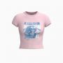 Barbie print short sleeve fitted T-shirt