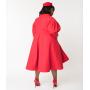 Preorder- Barbie x Unique Vintage 1960s Style Red Flare Swing Coat