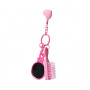 Barbie mirror and mini brush keychain - pink