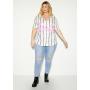 Plus White Pinstriped Barbie Graphic Baseball Jersey