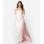 Preorder - Barbie™ x Unique Vintage Pink Satin Strapless Enchanted Evening Gown