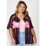 Plus Pinstriped Barbie Graphic Baseball Jersey