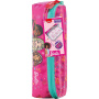 Maped - Barbie Pencil Case - XXL Opening School Pencil Case - Customizable, with 1 Side to Color - Triangular Pencil Case