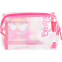 Barbie Clear Cosmetics Bag for Girls Womens Transparent Make Up Bag Travel Toiletry Bags Pencil Case
