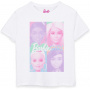 Barbie Girls Color Block Portrait White Short Sleeve T-Shirt