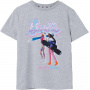 Barbie Christmas T-shirt Girls Gray Merry & Bright Skiing