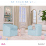 Evolur Light Blue Barbie Be Bold Be You Kid's Sofa