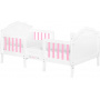 Evolur Barbie Rose 3-in-1 Toddler Bed, Pink and White