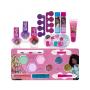 Barbie - Townley Girl Train Case Cosmetic Makeup Set Includes Lip Gloss, Eye Shimmer, Brushes, Nail Polish, Nail Accessories & more!