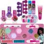 Barbie - Townley Girl Train Case Cosmetic Makeup Set Includes Lip Gloss, Eye Shimmer, Brushes, Nail Polish, Nail Accessories & more!