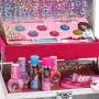 Barbie - Townley Girl Train Case Cosmetic Makeup Set Includes Lip Gloss, Eye Shimmer, Brushes, Nail Polish, Nail Accessories & more!