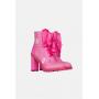 Balmain x Barbie Pink canvas monogram print Petra Ranger ankle boots