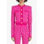 Balmain x Barbie Knit cardigan with light pink Balmain monogram