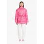 Balmain x Barbie Nylon quilted coat with light pink monogram