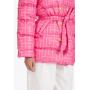 Balmain x Barbie Nylon quilted coat with light pink monogram