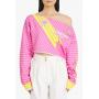 Balmain x Barbie Pink eco-designed cotton off-the-shoulder crop top