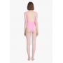 Balmain x Barbie Light pink racerback one-piece with white Balmain Paris logo