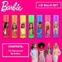 Barbie Lip Balm Set, Coloured Lip Balm With 7 Flavours