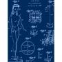 'Barbie™ Blueprint' Wallpaper by Barbie™ - Navy Denim