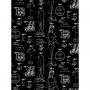 'Barbie™ Blueprint' Wallpaper by Barbie™ - Oyster Black