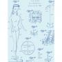 'Barbie™ Blueprint' Wallpaper by Barbie™ - Pale Blue