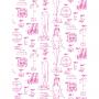'Barbie™ Blueprint' Wallpaper by Barbie™ - Pink