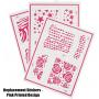 Barbie Replacement Parts Sparkle Studio - CCN12 - Replacement Stickers - Pink Printed Design