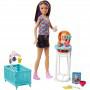 Barbie® Babysitting Playset with Skipper™ Doll, Color-Change Baby Doll, High Chair, Crib and Themed Accessories