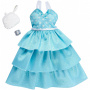 Barbie Fashions Complete Look Mint Polka Dot Ruffle Gown Set