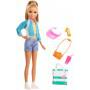 Barbie Travel Stacie Doll, Blonde, with 5 Accessories Including A Camera and Backpack, for 3 to 7 Year Olds